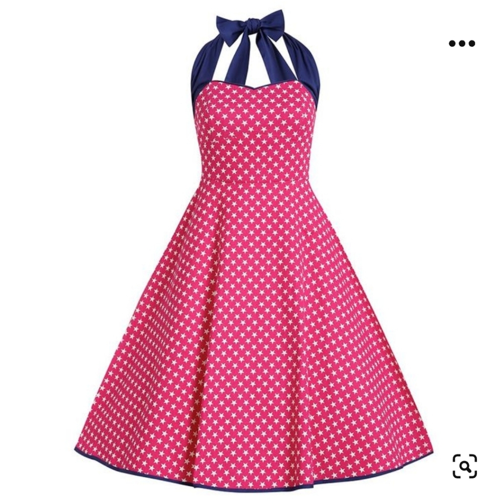 Lindy Bop Lori Ann Pink Star Dress